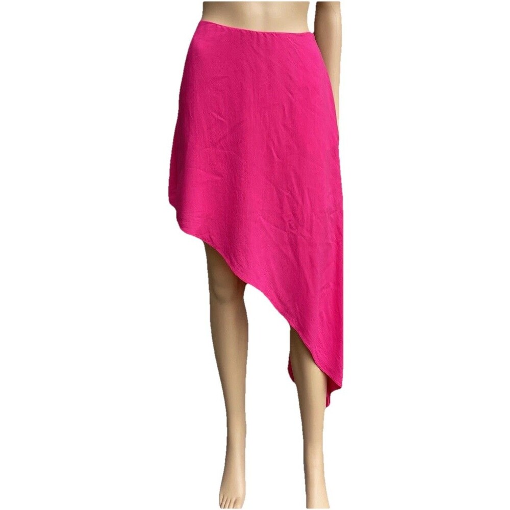 Sz 8 BCBGeneration Pink Asymmetrical Skirt Chiffon